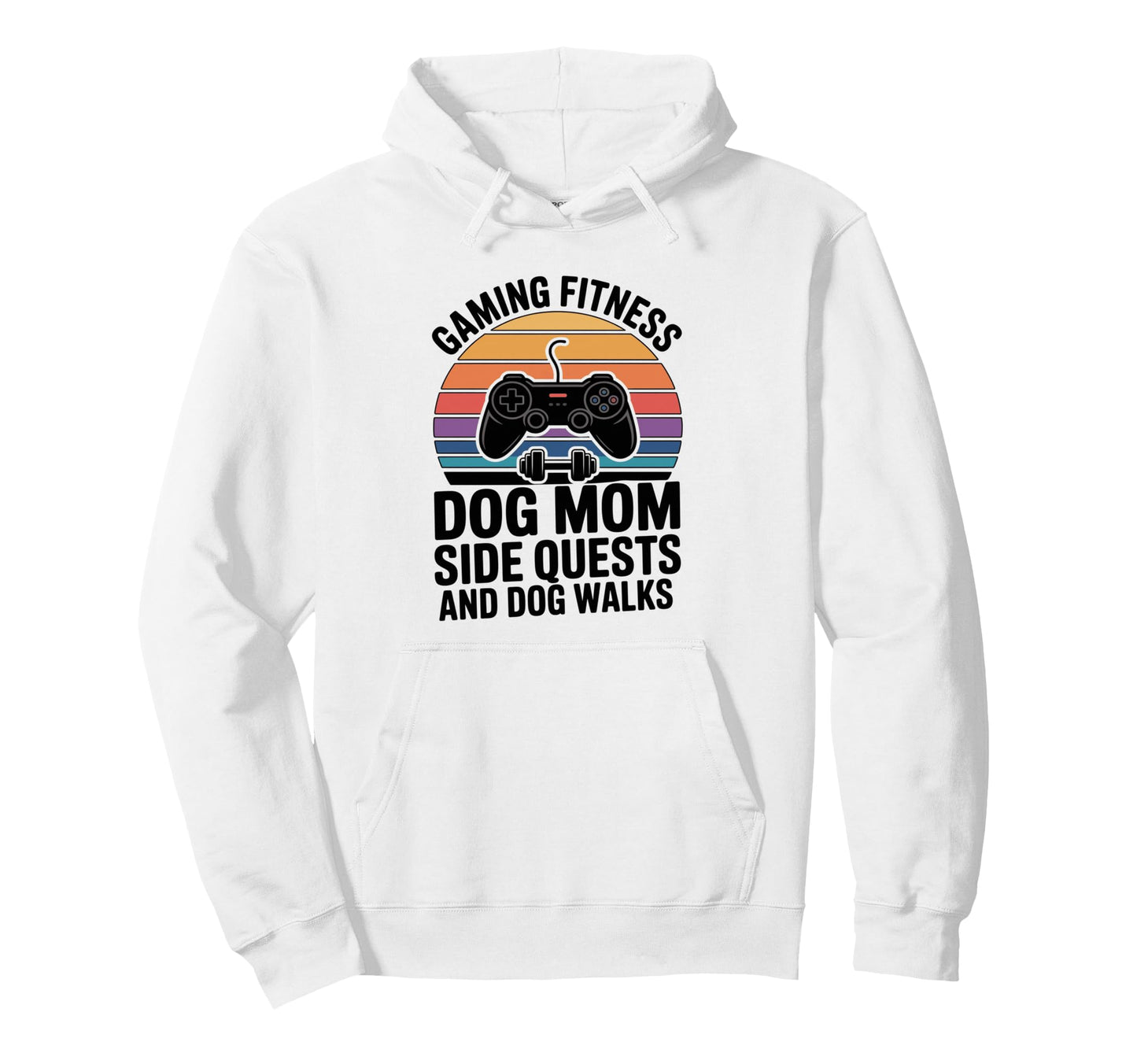 Gaming Fitness Dog Mom Side Quests Hoodie - Fun Novelty Design for Adults - T-Shirt, Sweatshirt, Hoodie