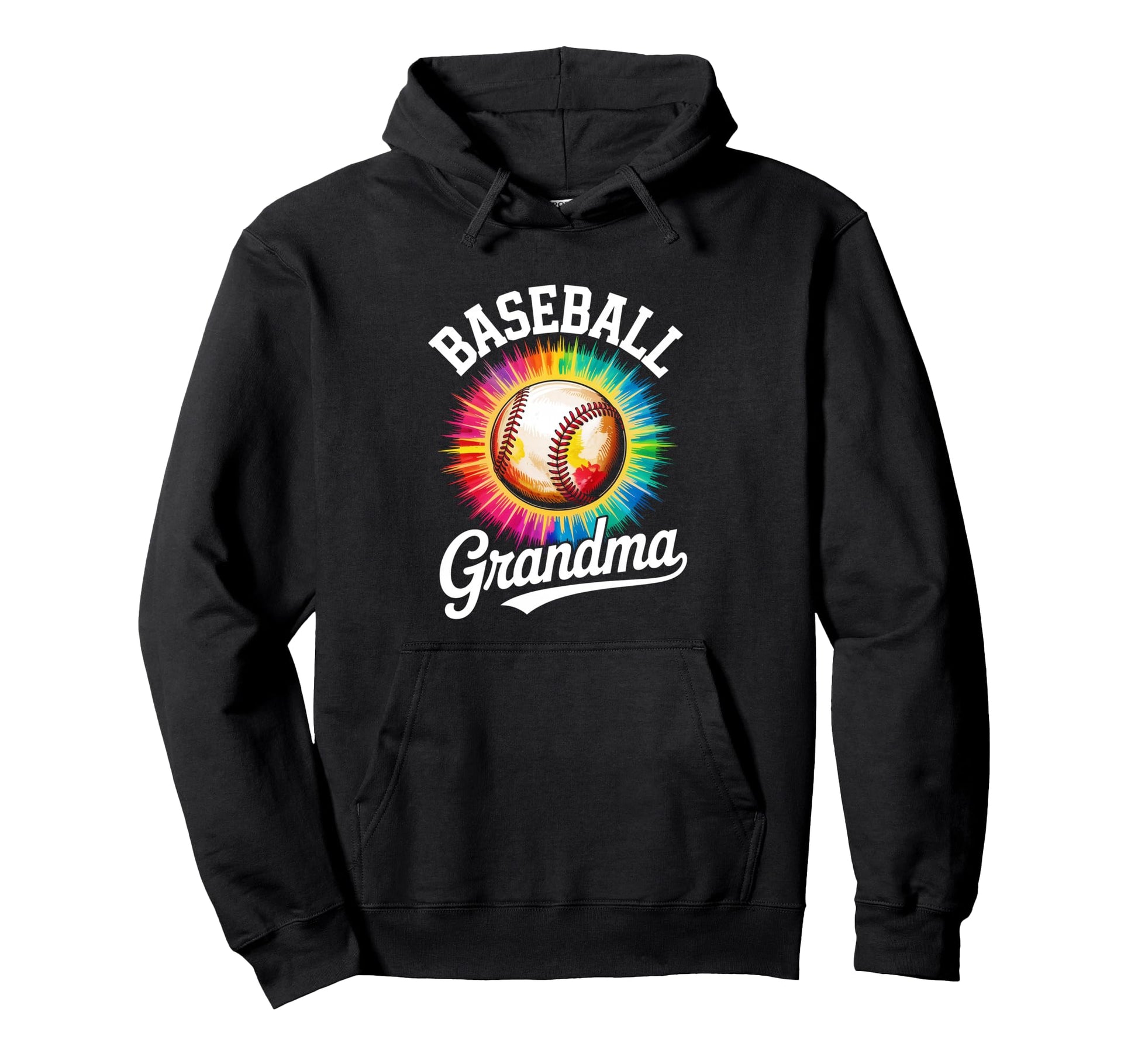 Baseball Grandma Tie Dye Colorful Hoodie - Streetwear Style for Adults - T-Shirt, Sweatshirt, Hoodie