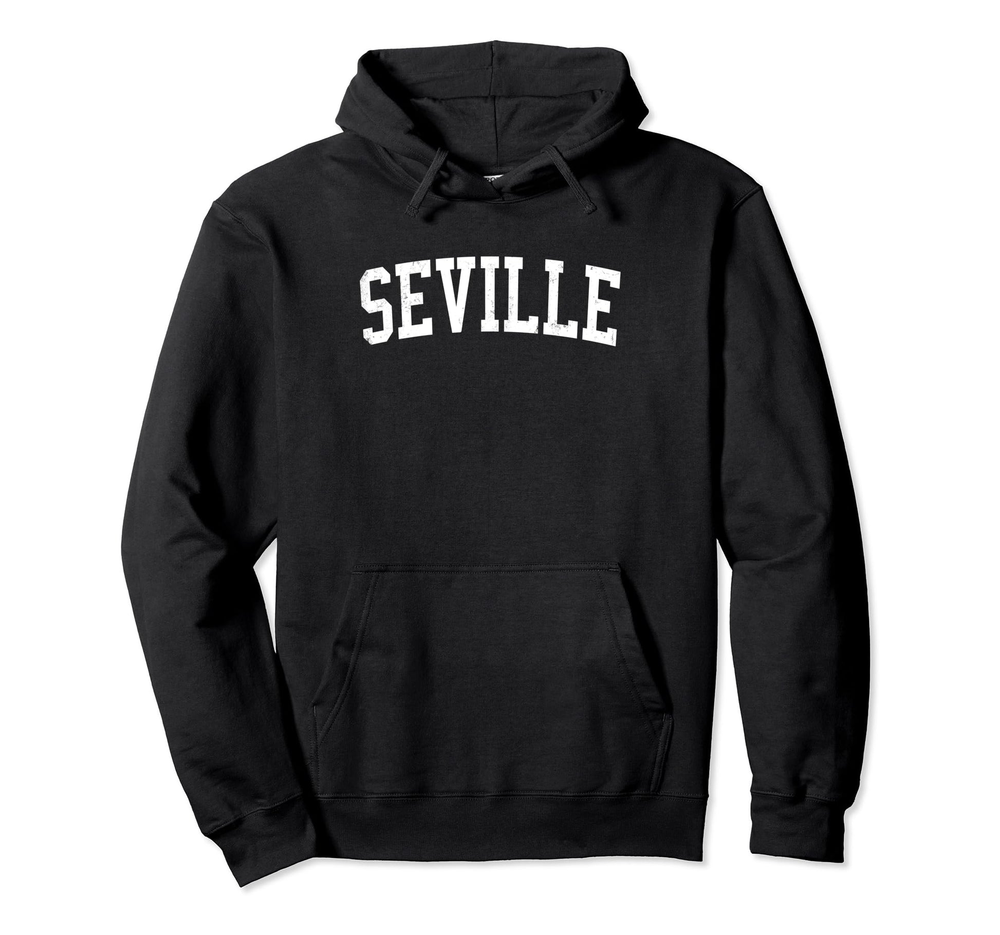 Seville Spain Distressed White Hoodie - Fun Novelty Design Men Women - T-Shirt, Sweatshirt, Hoodie