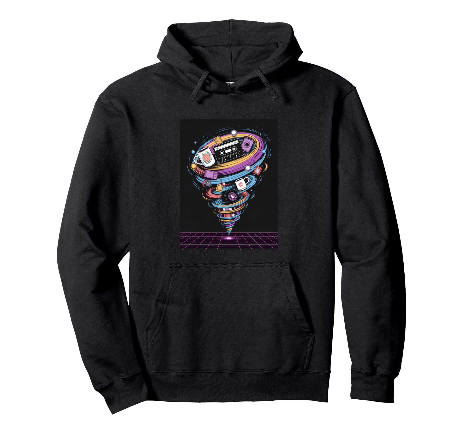 Tape Vortex Surreal 80S Vaporwave Hoodie - Aesthetic Graphic Unisex - T-Shirt, Sweatshirt, Hoodie