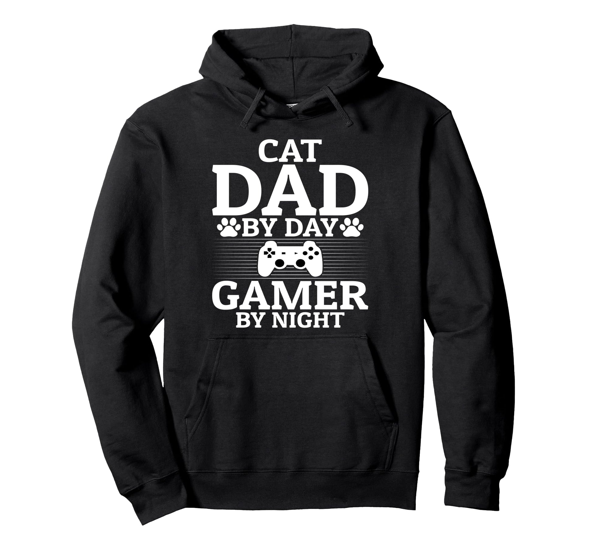 Cat Dad Day Gamer Night Video Game Hoodie - Streetwear Style Men Women - T-Shirt, Sweatshirt, Hoodie
