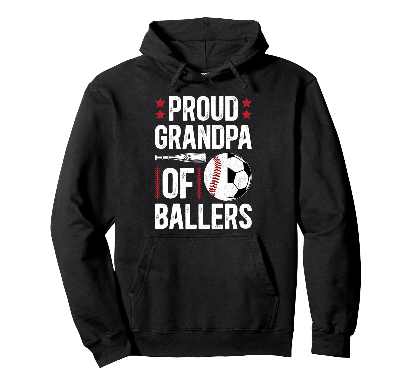 Proud Grandpa Ballers Baseball Soccer Hoodie - Custom Art Print Men Women - T-Shirt, Sweatshirt, Hoodie