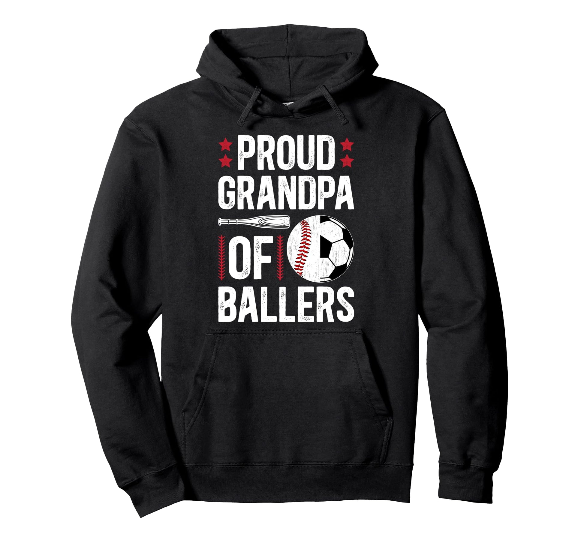 Proud Grandpa Ballers Baseball Soccer Hoodie - Custom Art Print Men Women - T-Shirt, Sweatshirt, Hoodie