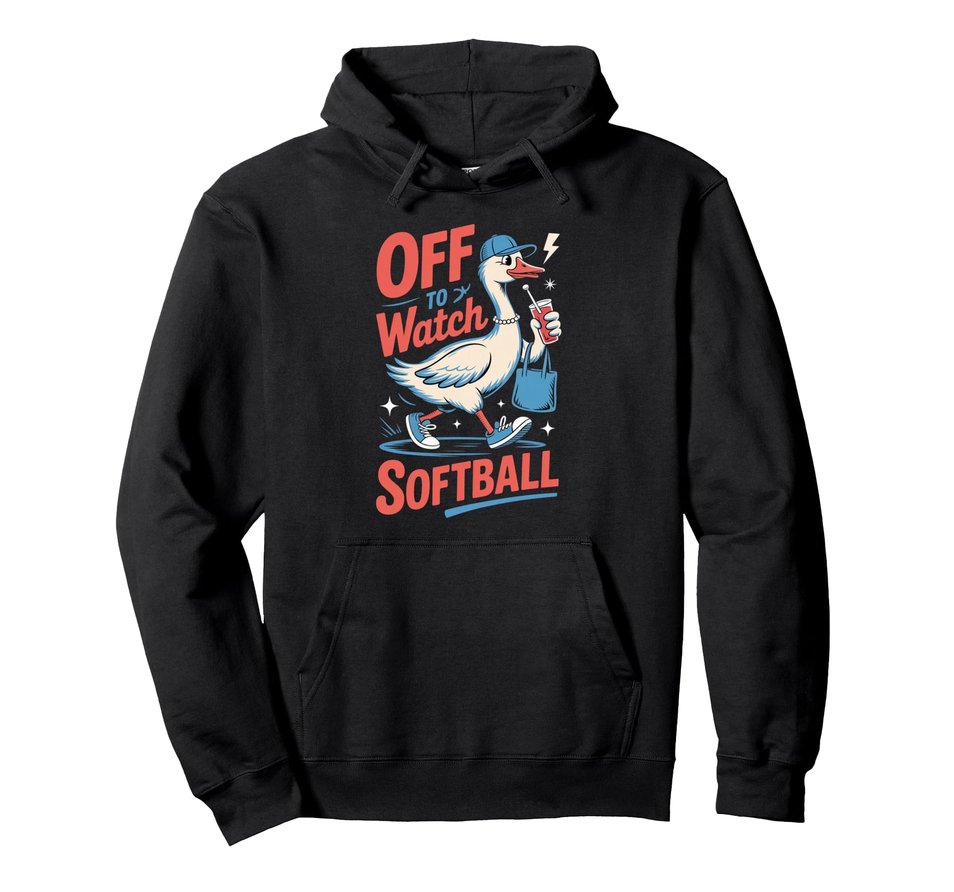 Off To Watch Softball Mom Funny Goose Game Hoodie - Novelty Apparel Unisex - T-Shirt, Sweatshirt, Hoodie