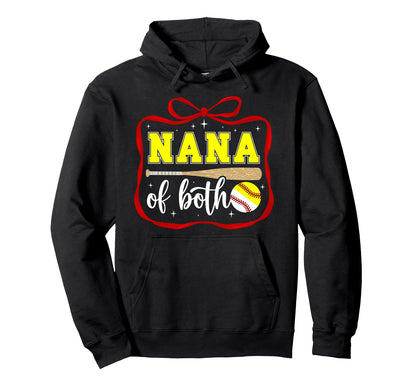 Nana Both Coquette Baseball Softball Nana Hoodie - Streetwear Style Unisex - T-Shirt, Sweatshirt, Hoodie