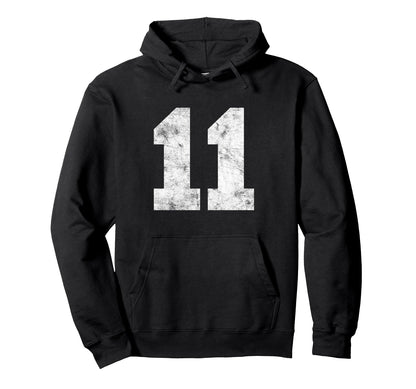 Lucky Number 11 Birthday Sports Player Hoodie - Graphic Print for Adults - T-Shirt, Sweatshirt, Hoodie