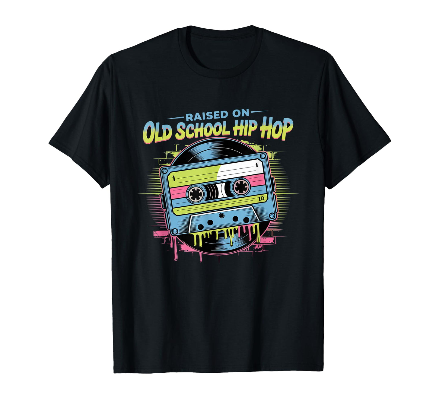 Raised Old School Hip Hop Cassette Vinyl T-Shirt - Streetwear Style Unisex - T-Shirt, Sweatshirt, Hoodie