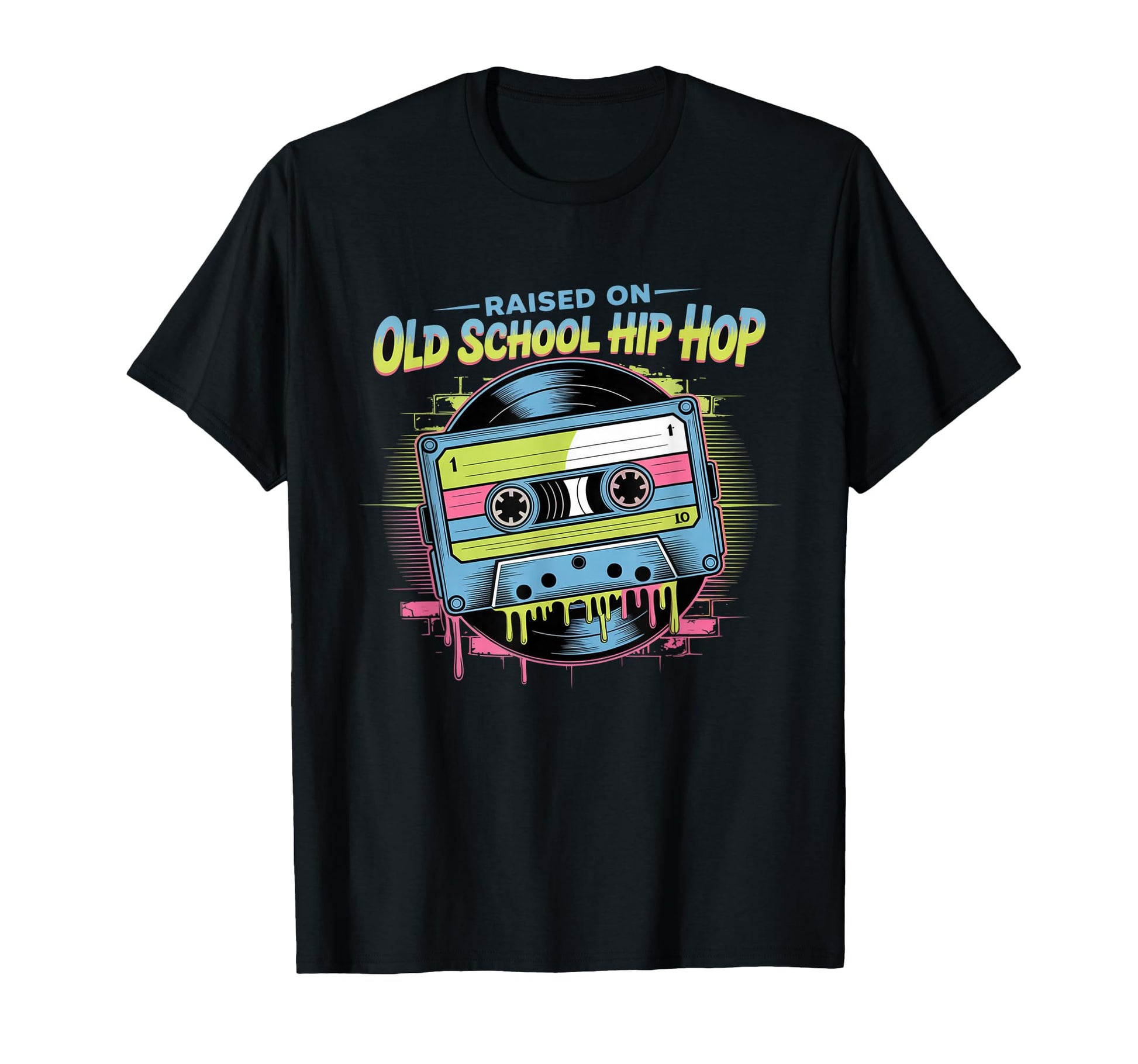 Raised Old School Hip Hop Cassette Vinyl T-Shirt - Streetwear Style Unisex - T-Shirt, Sweatshirt, Hoodie