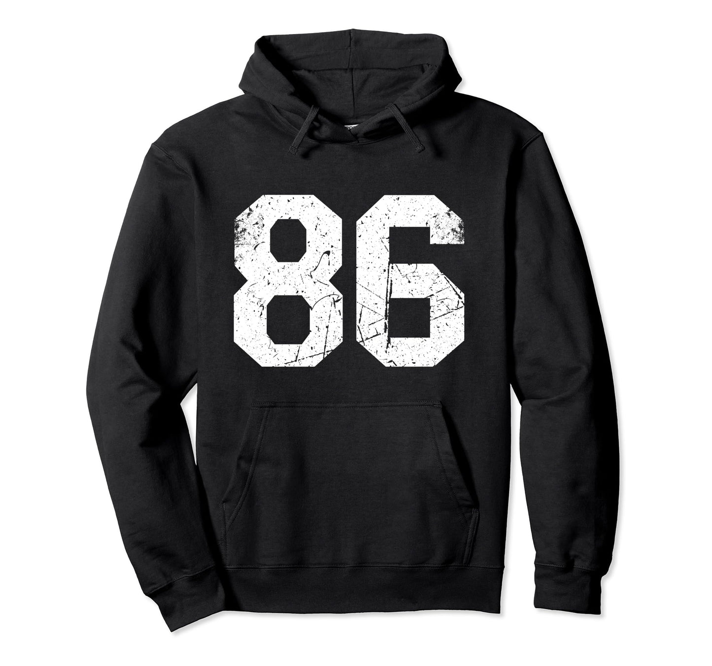 Number 86 White Varsity Number Hoodie - Graphic Print Unisex - T-Shirt, Sweatshirt, Hoodie