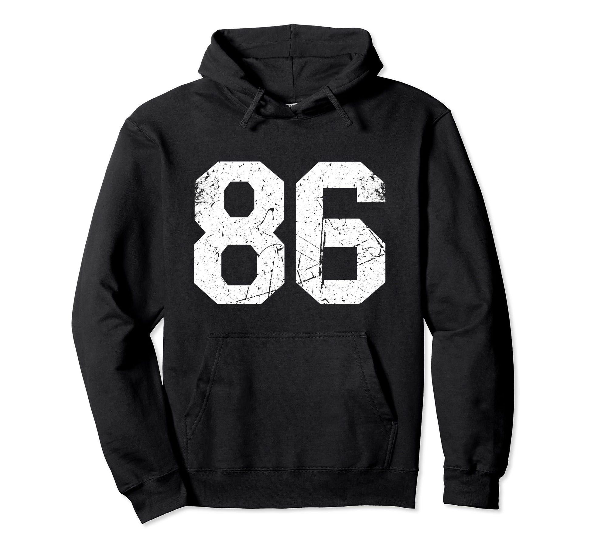 Number 86 White Varsity Number Hoodie - Graphic Print Unisex - T-Shirt, Sweatshirt, Hoodie