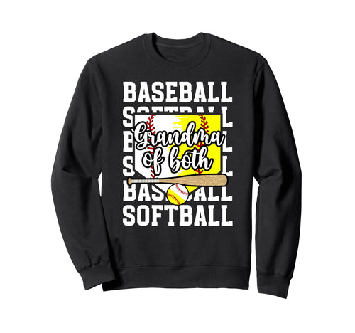 Grandma Both Proud Softball Baseball Sweatshirt - Minimalist Print Unisex - T-Shirt, Sweatshirt, Hoodie