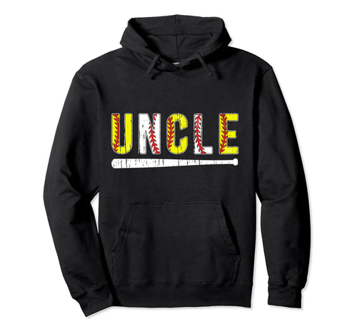 Softball Baseball Uncle Baseball Hoodie - Aesthetic Graphic for Adults - T-Shirt, Sweatshirt, Hoodie