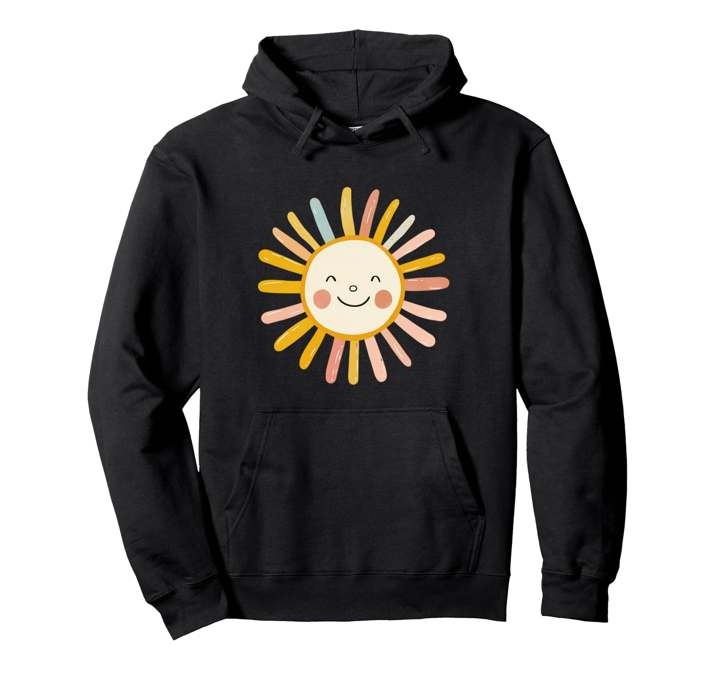 Sun 70S Rainbow Art Boho Boho Sun Hoodie - Novelty Apparel Unisex - T-Shirt, Sweatshirt, Hoodie