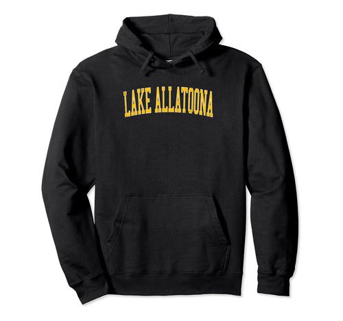 Lake Allatoona Distressed Gold Varsity Hoodie - Graphic Print Unisex - T-Shirt, Sweatshirt, Hoodie