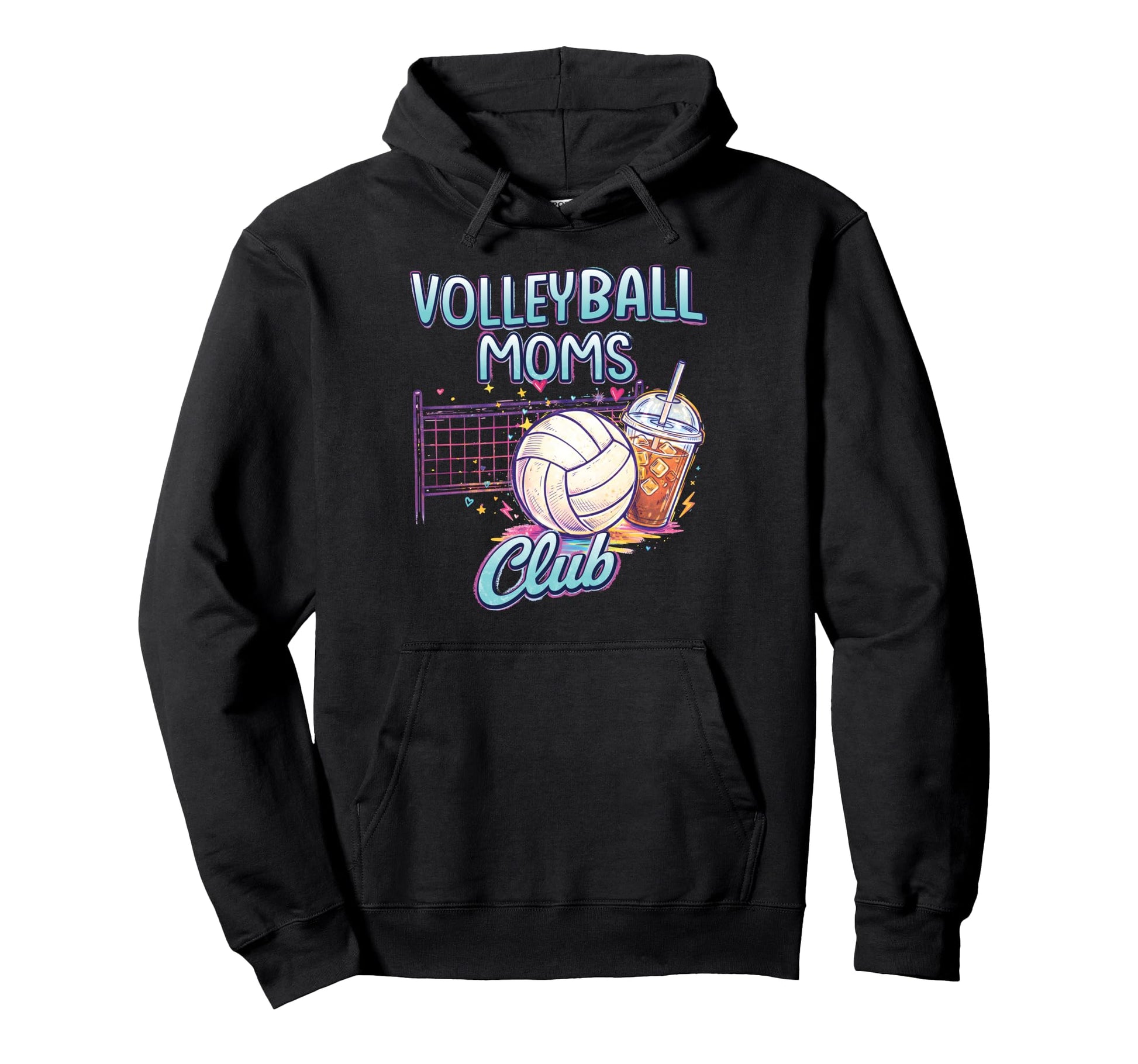 Volleyball Moms Club Team Sports Mom Hoodie - Casual Everyday Wear Unisex - T-Shirt, Sweatshirt, Hoodie