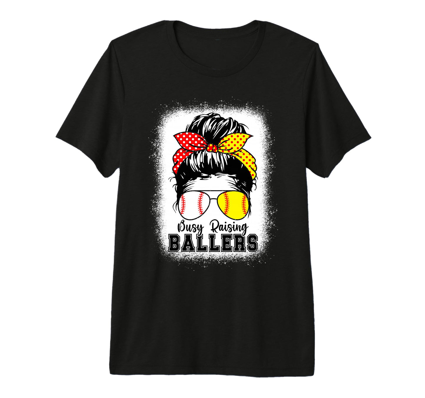 Busy Raising Ballers Mom Both T-Shirt - Casual Everyday Wear for Adults - T-Shirt, Sweatshirt, Hoodie