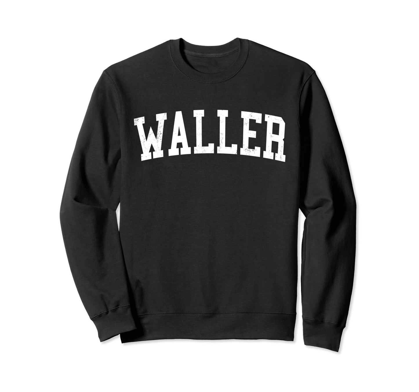 Waller Wa Distressed White Varsity Sweatshirt - Minimalist Print Men Women - T-Shirt, Sweatshirt, Hoodie