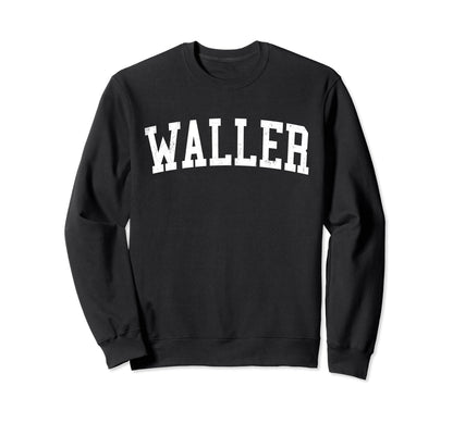 Waller Wa Distressed White Varsity Sweatshirt - Minimalist Print Men Women - T-Shirt, Sweatshirt, Hoodie