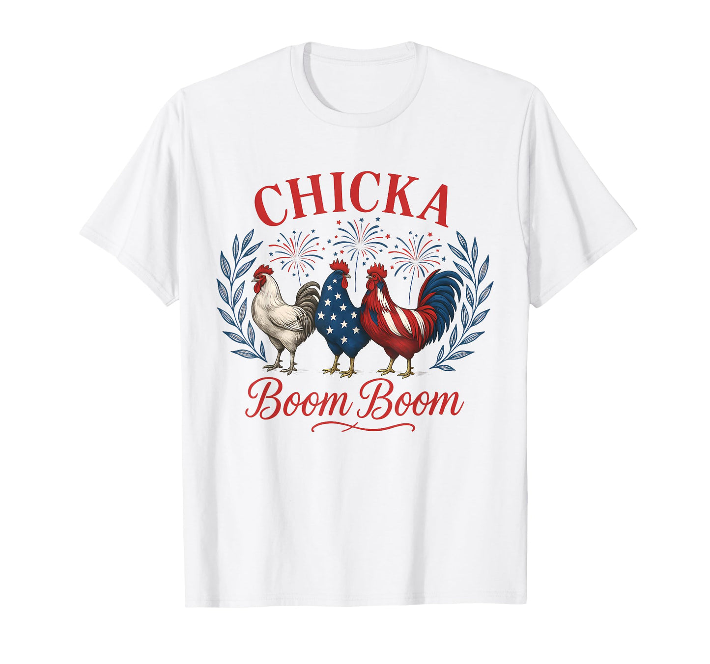 Funny Boho 4Th July Chicken Chicka T-Shirt - Minimalist Print for Adults - T-Shirt, Sweatshirt, Hoodie