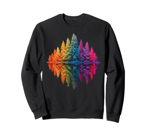 Colorful Rainbow Forest Trees Sweatshirt - Minimalist Print Unisex - T-Shirt, Sweatshirt, Hoodie