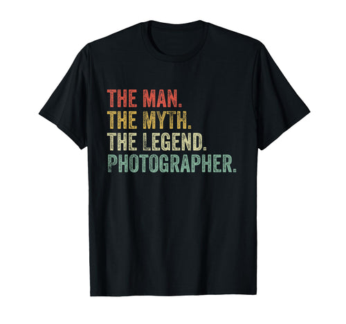 Myth Legend Photographer Dad Camera T-Shirt - Minimalist Print for Adults - T-Shirt, Sweatshirt, Hoodie