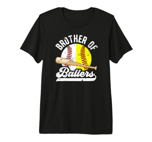 Brother Ballers Softball Baseball T-Shirt - Novelty Apparel for Adults - T-Shirt, Sweatshirt, Hoodie