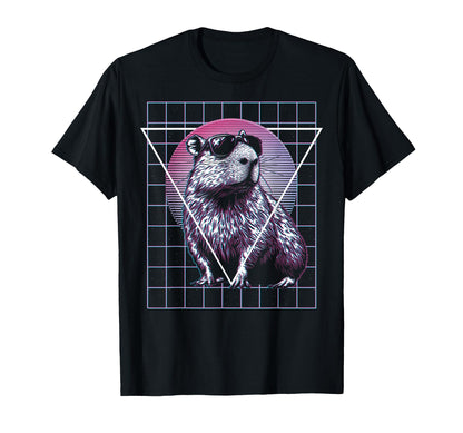 Capybara Capibara Sunglasses Vaporwave T-Shirt - Trendy Graphic Unisex - T-Shirt, Sweatshirt, Hoodie