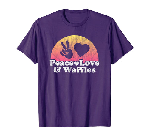 Peace Love And Waffles Waffle T-Shirt - Trendy Graphic for Adults - T-Shirt, Sweatshirt, Hoodie