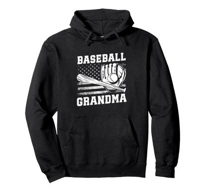 Baseball Grandma Usa Flag Hoodie - Custom Art Print for Adults - T-Shirt, Sweatshirt, Hoodie