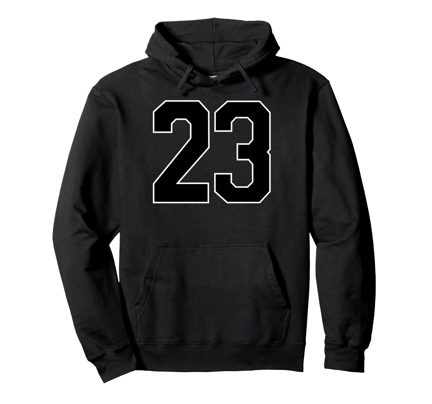 Black Sports Team Number 23 Fan Hoodie - Fun Novelty Design Unisex - T-Shirt, Sweatshirt, Hoodie