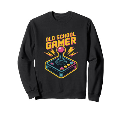 Old School Gamer Arcade Joystick Art Sweatshirt - Novelty Apparel Men Women - T-Shirt, Sweatshirt, Hoodie