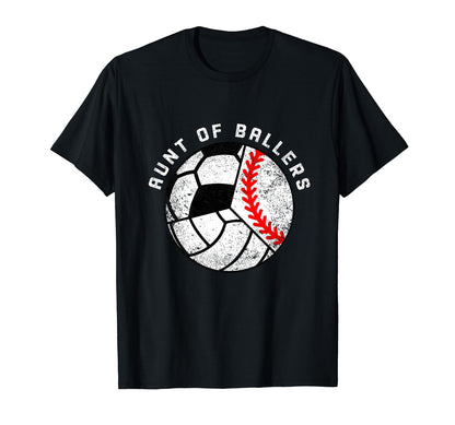 Aunt Ballers Funny Baseball Volleyball T-Shirt - Trendy Graphic for Adults - T-Shirt, Sweatshirt, Hoodie