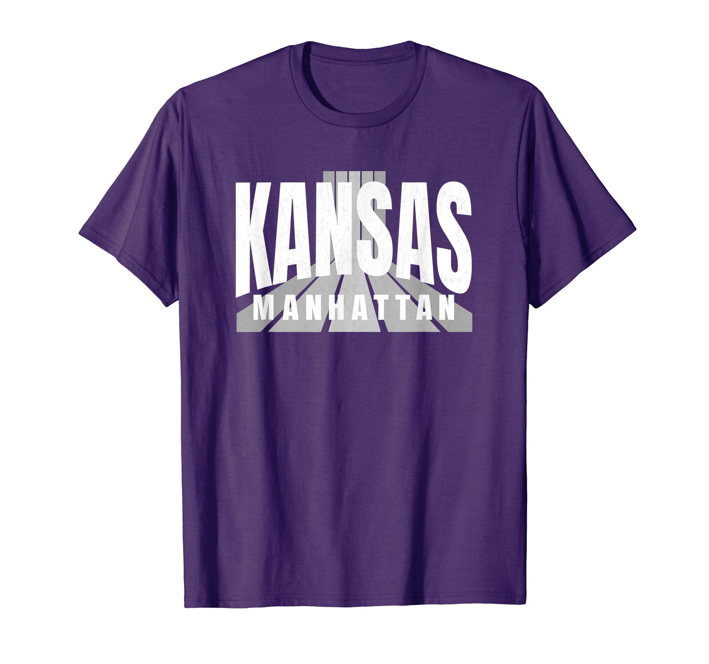 Manhattan Kansas Purple White Grey T-Shirt - Fun Novelty Design Unisex - T-Shirt, Sweatshirt, Hoodie
