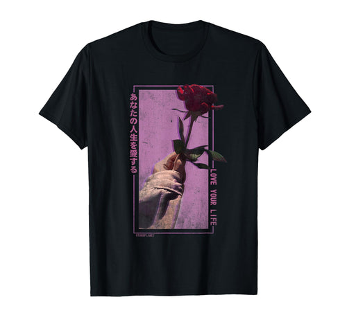 Vaporwave Aesthetic Rose Floral T-Shirt - Streetwear Style Men Women - T-Shirt, Sweatshirt, Hoodie