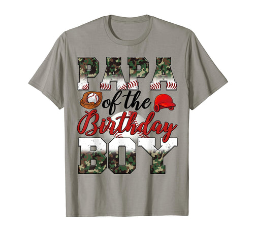 Papa Birthday Camouflage Baseball T-Shirt - Custom Art Print Men Women - T-Shirt, Sweatshirt, Hoodie
