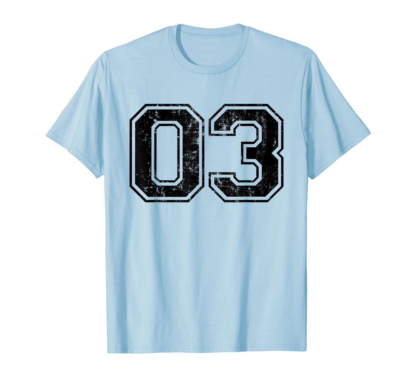 Number 03 Three Varsity Distressed T-Shirt - Casual Everyday Wear Unisex - T-Shirt, Sweatshirt, Hoodie
