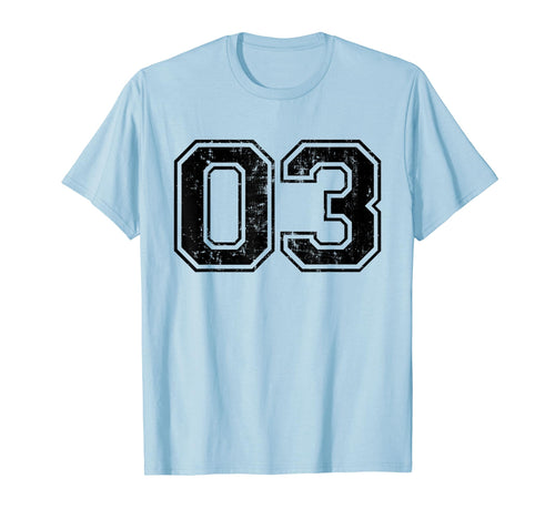 Number 03 Three Varsity Distressed T-Shirt - Casual Everyday Wear Unisex - T-Shirt, Sweatshirt, Hoodie