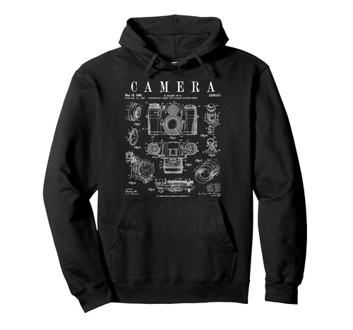 Photography Camera Patent Drawing Hoodie - Aesthetic Graphic for Adults - T-Shirt, Sweatshirt, Hoodie