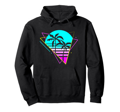 Vaporwave Aesthetic Palm Paradise Palm Hoodie - Graphic Print for Adults - T-Shirt, Sweatshirt, Hoodie