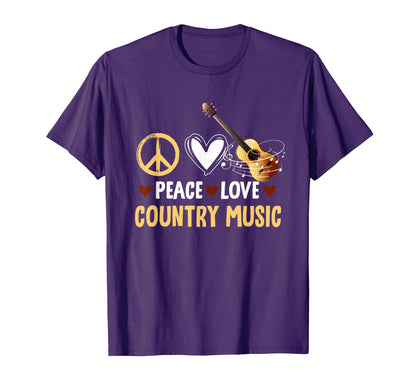 Funny Western Peace Love Country Music T-Shirt - Fun Novelty Design Unisex - T-Shirt, Sweatshirt, Hoodie