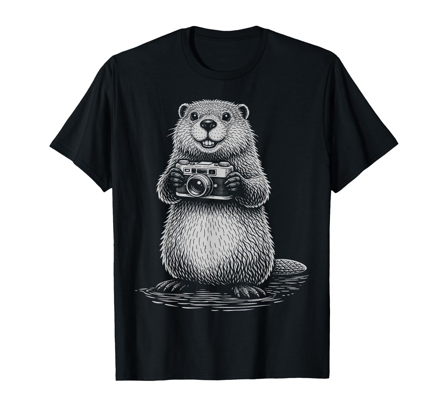 Beaver Photographer Camera T-Shirt - Custom Art Print Men Women - T-Shirt, Sweatshirt, Hoodie