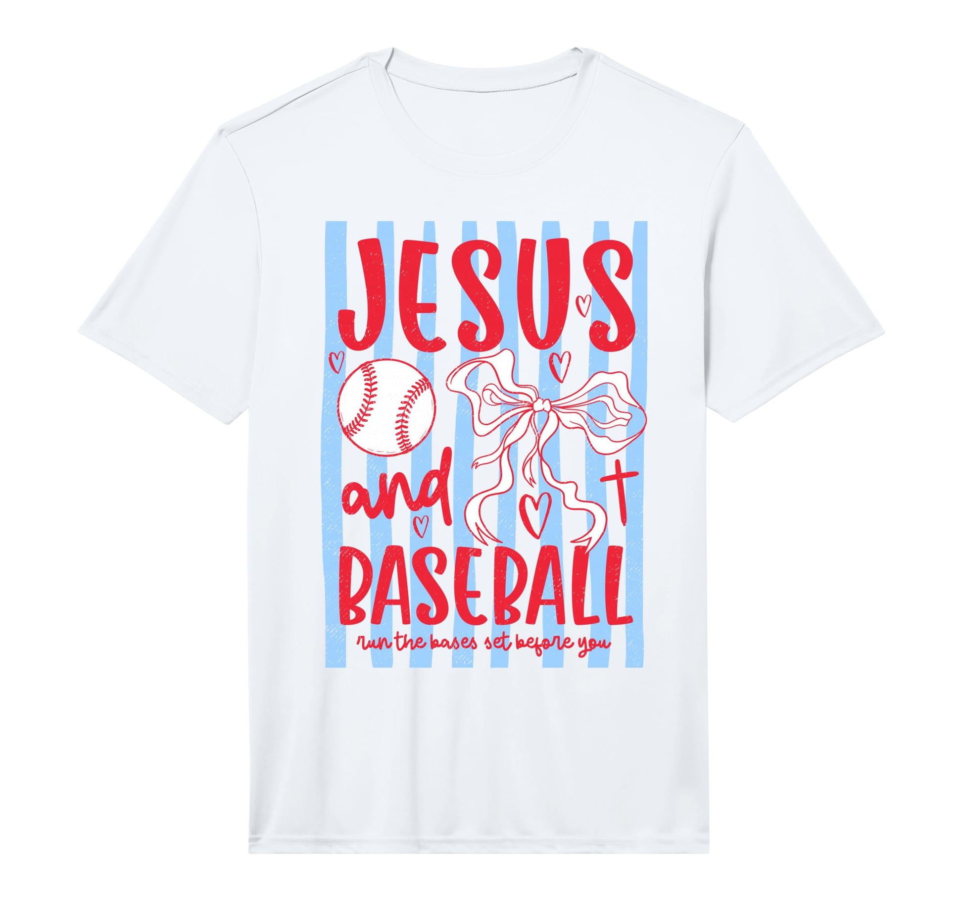 Jesus And Baseball Coquette Bow T-Shirt - Custom Art Print for Adults - T-Shirt, Sweatshirt, Hoodie