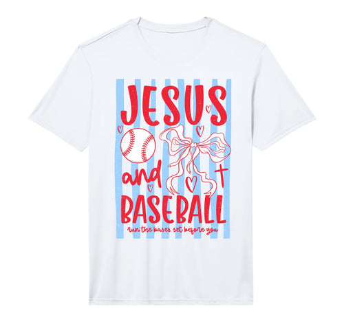 Jesus And Baseball Coquette Bow T-Shirt - Custom Art Print for Adults - T-Shirt, Sweatshirt, Hoodie