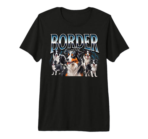 Border Collie Dog 90S Bootleg Grunge Rap T-Shirt - Novelty Apparel Unisex - T-Shirt, Sweatshirt, Hoodie