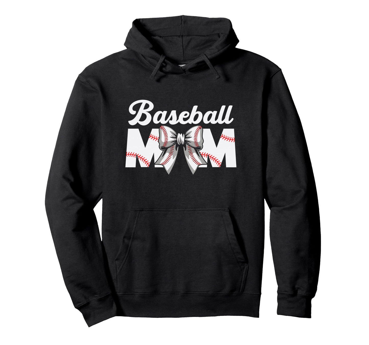 Baseball Mom Gift Bow Game Day Hoodie - Minimalist Print Men Women - T-Shirt, Sweatshirt, Hoodie