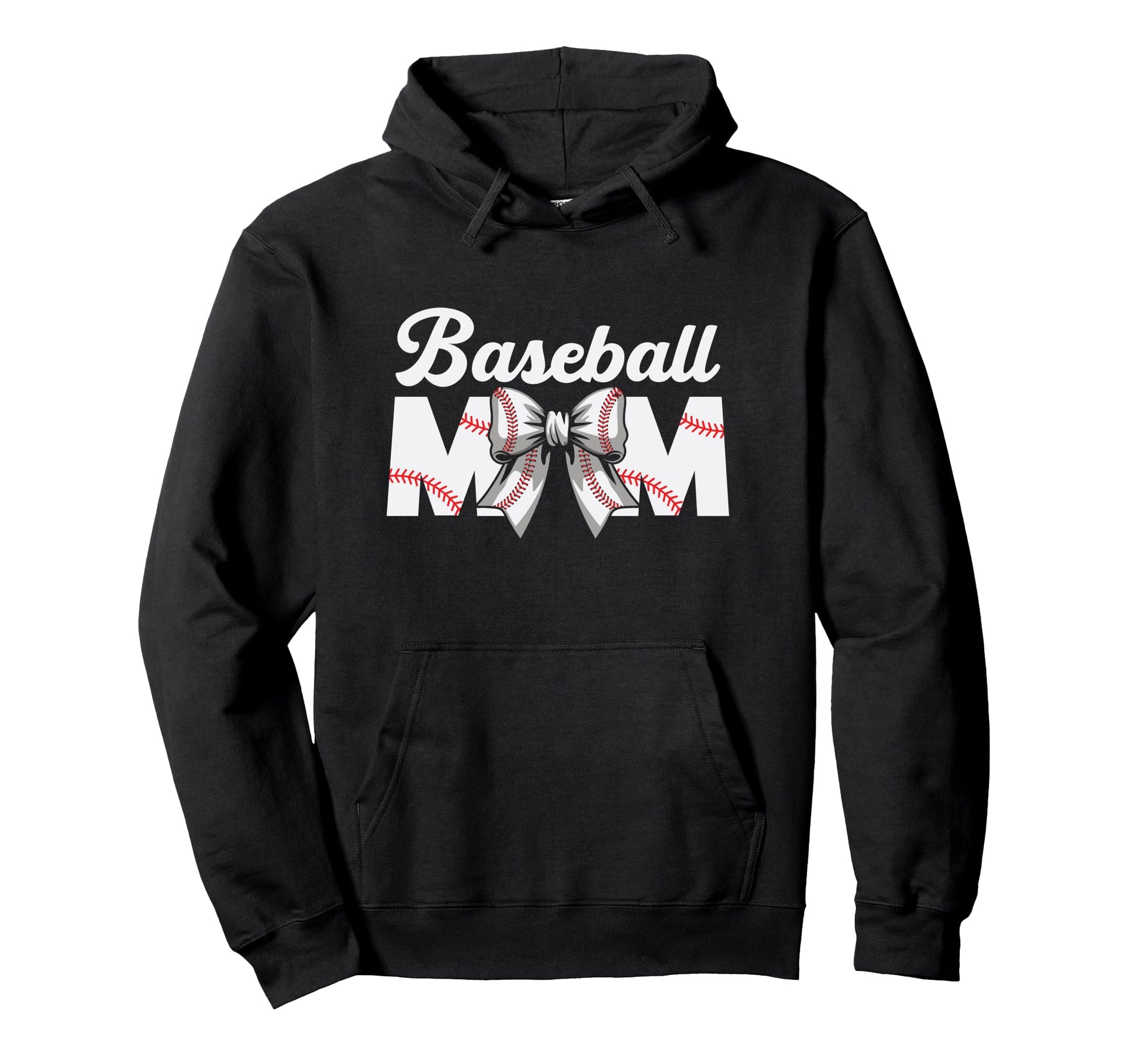 Baseball Mom Gift Bow Game Day Hoodie - Minimalist Print Men Women - T-Shirt, Sweatshirt, Hoodie