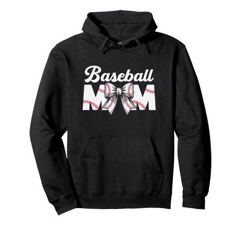 Baseball Mom Gift Bow Game Day Hoodie - Minimalist Print Men Women - T-Shirt, Sweatshirt, Hoodie