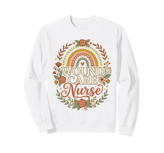 Wound Care Nurse Boho Rainbow Sweatshirt - Unique Graphic for Adults - T-Shirt, Sweatshirt, Hoodie