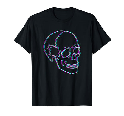 Skull Glitch Art Aesthetic Vaporwave T-Shirt - Streetwear Style for Adults - T-Shirt, Sweatshirt, Hoodie