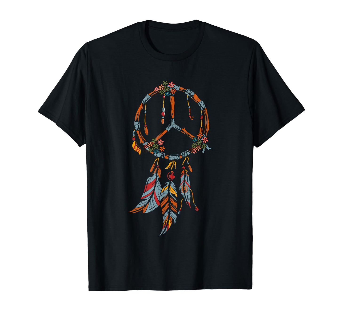 Native American Peace Sign Floral T-Shirt - Streetwear Style Unisex - T-Shirt, Sweatshirt, Hoodie